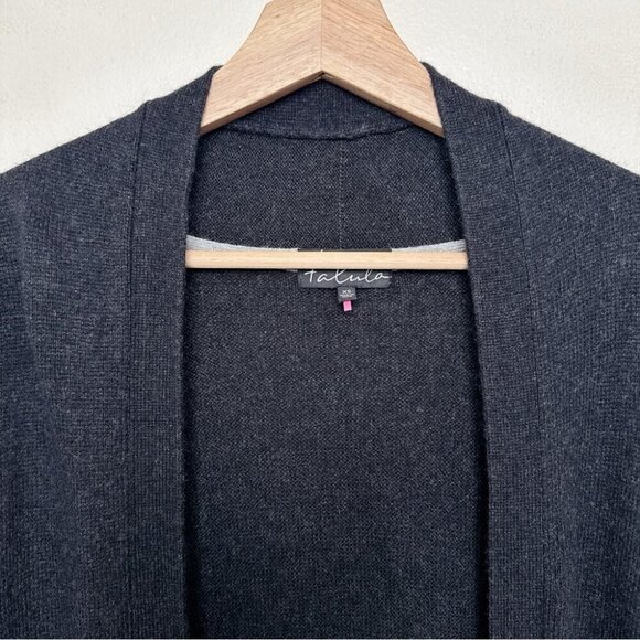 Aritzia Womens Xsmall Talula Cashmere Open Front Black Cardigan - Picture 11 of 15